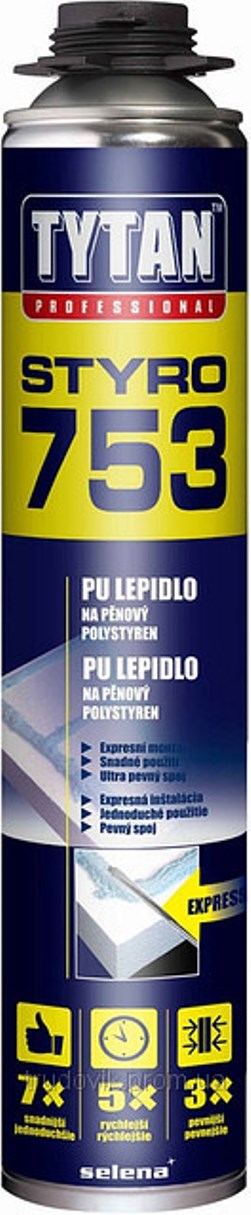 Tytan O2 STYRO 753 проф.однокомпонентный полиуретановый клей для пенопласта 750 мл