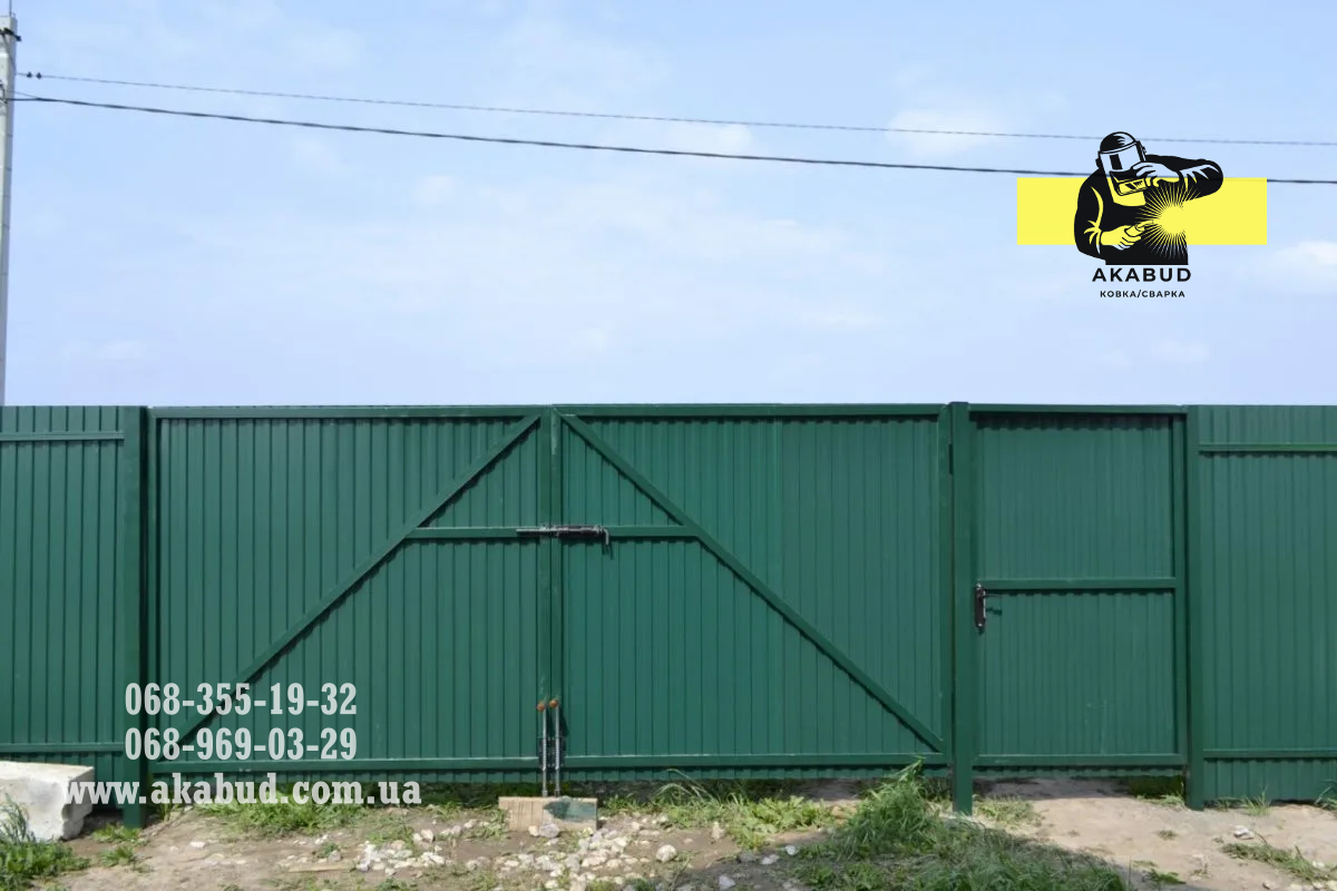 Купить откатные ворота от производителя. Распашные ворота из профлиста. Навесы, калитки