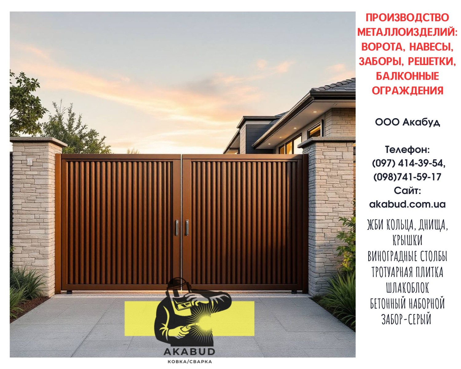 Заборы, ворота, навесы – производство и монтаж!
